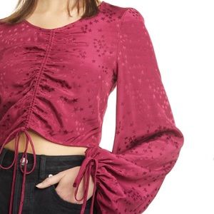 STAUD Mars Star Jacquard Ruched Top